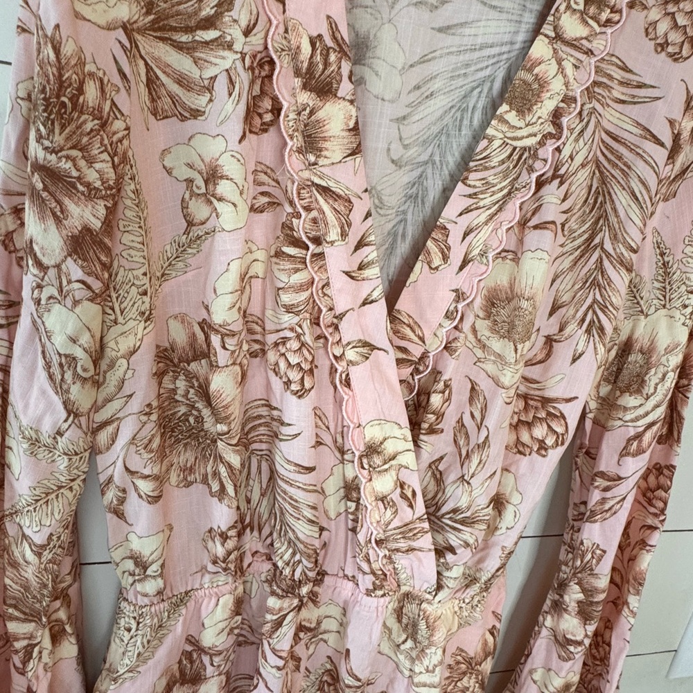 Aguabendita X Target Romantic Floral Print Flare Long Sleeve Romper Size Small - Picture 5 of 10